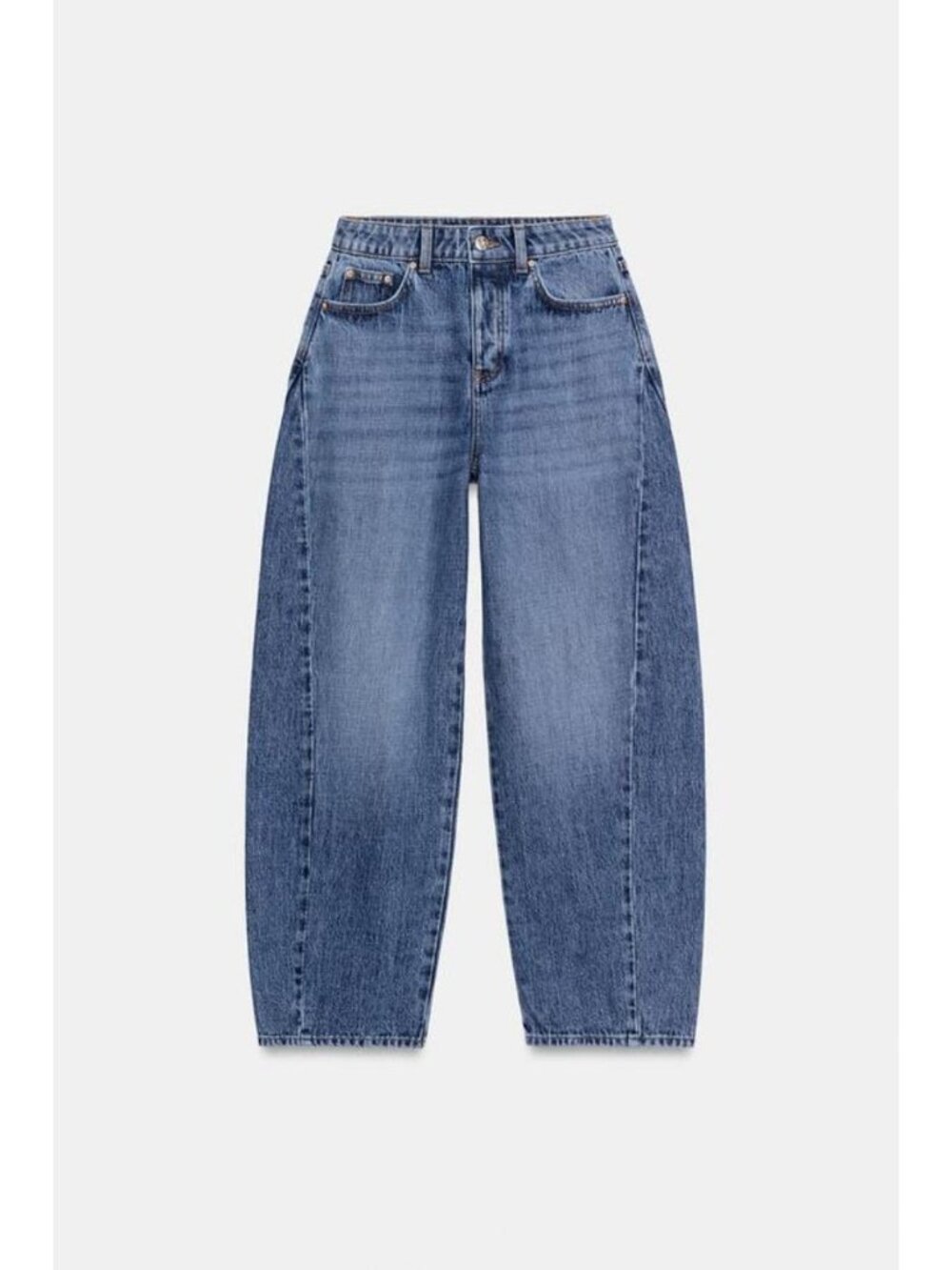 ZARA Z1975 HIGH-RISE BARREL JEANS WITH SEAMS 4083/235/427 - Picture 3 of 4